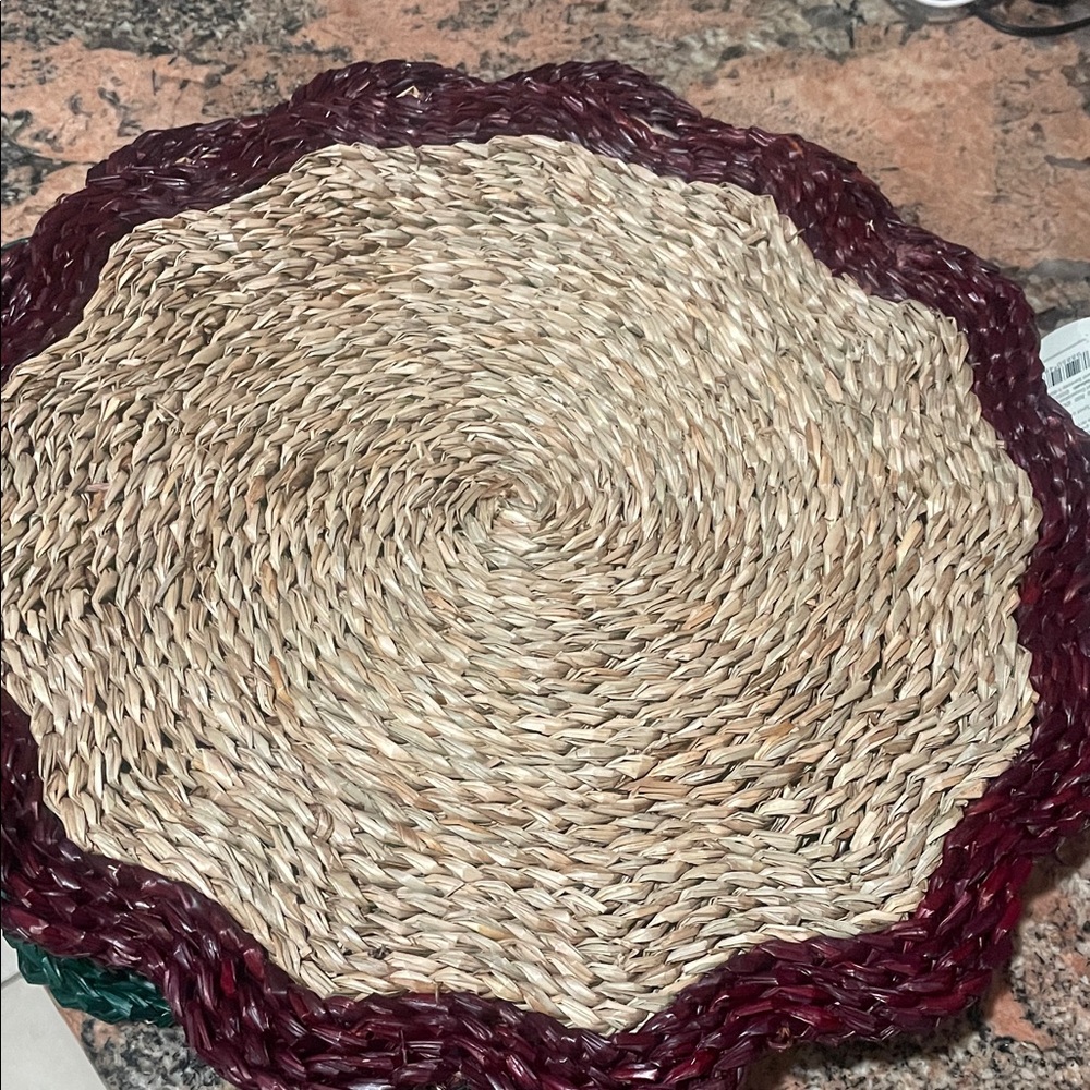 Target Woven Placemat with Burgundy Trim